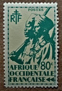 French West Africa #23 80c Colonial Soldier MNH (1945)
