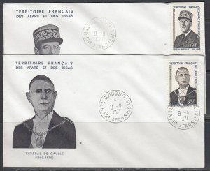 Afars & Issas 356-7 FDC - 1971 De Gaulle Issue