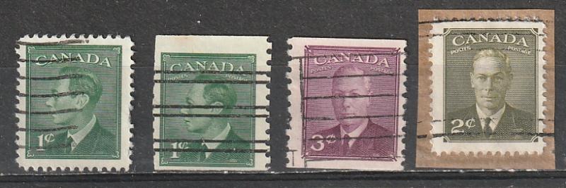 #2589,297,299,305 Canada Used George VI