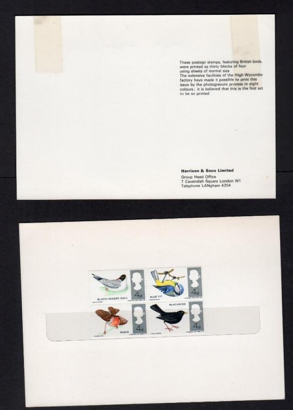 HARRISON PRESENTATION FOLDER FOR 1966 BIRDS SET (DAMAGED - SEE DESCRIPTION)