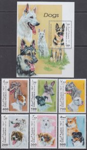 SOMALI REP # 019 CPL MNH SET of 6 + S/S - VARIOUS DOGS