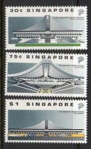 SINGAPORE Sc# 556-558 1989 Indoor Stadium MH