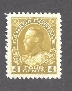 Canada # 110var VF MINT 4c KGV ADMIRAL UNLISTED GREENISH SHADE BS26920