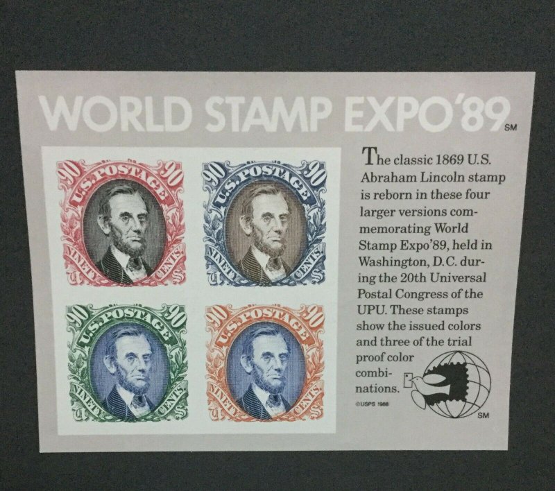 MOMEN: US STAMPS # 1989 WORLD STAMP EXPO MINT OG NH LOT #33437