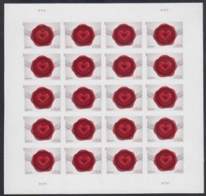 US 4741a Modern Imperf Love-Sealing Wax Sheet