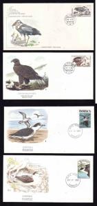 Flora & Fauna of the World #175-Birds-Petrel-Sea Eagle-Heron-four different FDCs