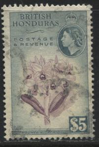 British Honduras QEII 1953  $5 high value used