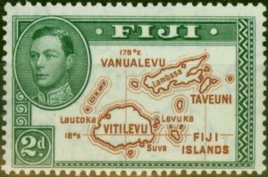 Fiji 1938 2d Brown & Green SG253 Die I Fine MNH