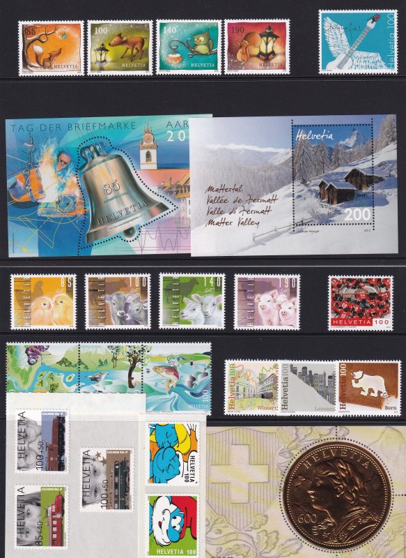 Switzerland 2013 Complete Year Set Incl. Souvenir sheets MNH