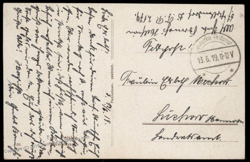 German 1919 Freikorps Poland Grenzschutz Ost DFP2179 Feldpost Cover 87293