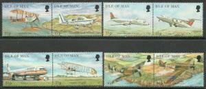 Isle of Man #744-51 MNH Set in Pairs, Aircraft