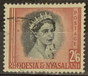RHODESIA AND NYASALAND 1954 DEFINITIVE 2/6 SG12  FINE USED
