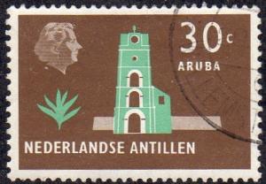 Netherlands Antilles 250 - Used - 30c Fort Willem III, Aruba (1958) (cv $0.30)