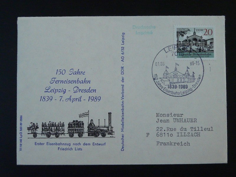 railroads train railways commemorative cover DDR 1989
