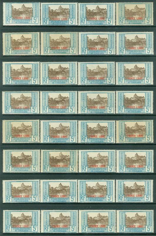 FRENCH POLYNESIA : 1941. Scott #130. 41 stamps, almost all NH. Cat $297.00.