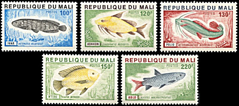 Mali 256-260, MNH, Fishes