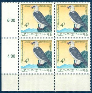 Austria 1987 Alpine  Zoo Birds Bearded Vulture Mi. 1901 Block of 4 MNH