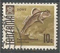 TANZANIA, 1967, used 10c, Fish Scott 20