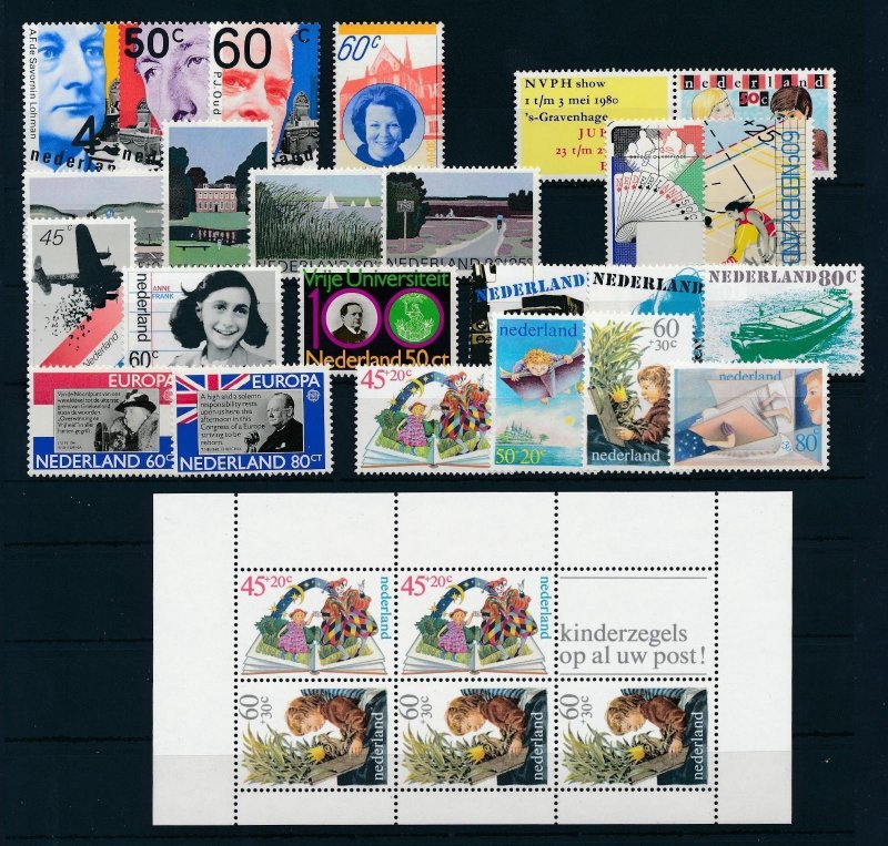 Netherlands 1980 Complete Year Set  MNH