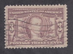 US Sc 325 used 1904 3c violet Monroe, bit faded