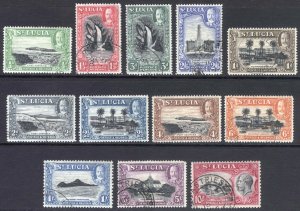 St Lucia 1936 1/2d-10s Pictorial P14 SG 113-124 Scott 95-106 VFU Cat £110($144)