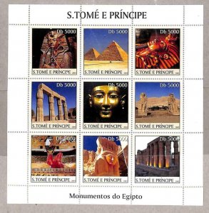 A3436 - SAO TOME & PRINCE ERROR MISSPERF: 2003, Egypt, Art, Archaeology-