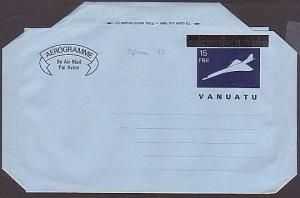 VANUATU overprint on New Hebrides 15fnh Concorde aerogramme fine unused....36501