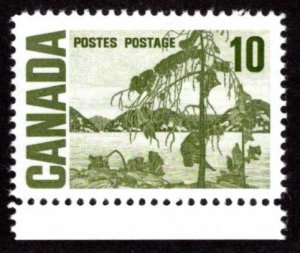 462iii, Scott, 10c, HB, spotty white gum, Jack Pine, MNHOG, Canada Postage ...