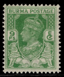 BURMA GVI SG21, 9p yellow-green, M MINT. 