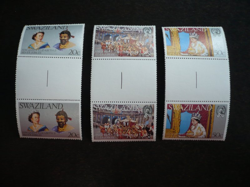 Stamps - Swaziland - Scott# 278-280 - Mint Never Hinged Gutter Pairs