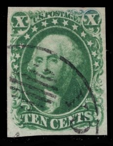 MOMEN: US STAMPS #14 IMPERF USED VF+ LOT #87523*