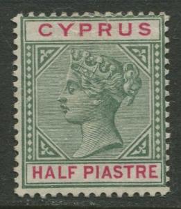 Cyprus - Scott 28 - QV - Definitives -1894 - MVLH - Single 1/2pi Stamp