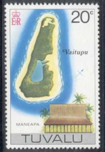 Tuvalu ~ #66 ~ Map of Vaitupu ~ MNH