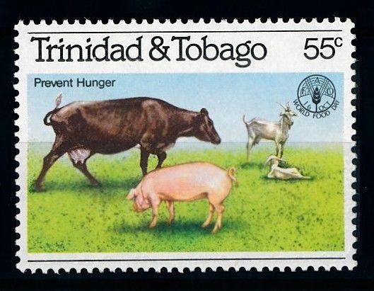 [65577] Trinidad and Tobago 1981 Cow Pig Goat From Set MLH