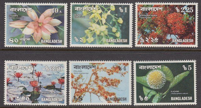 Bangladesh 139-44 Flowers mnh