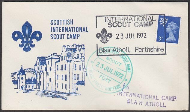 GB SCOTLAND 1972 cover Internation Scout Camp Blair Athol cancel............Q870