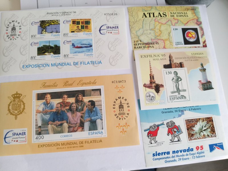 Spain 5 minisheets 1995+1996 CV € 20