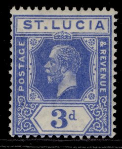 ST. LUCIA GV SG99, 3d bright blue, M MINT.