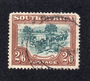 South Africa 1945 2sh 6p brown & blue Trekking, Scott 44a used, value = 50c