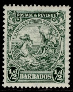 BARBADOS GV SG230a, ½d green, M MINT. Cat £12. PERF 13½ X 12½