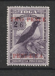 Tonga a 2d on 2/6 MH from 1923