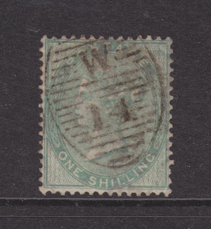 Great Britain Sc 28 used. 1856 1sh green Queen Victoria