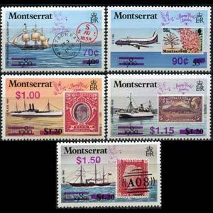 MONTSERRAT 1990 - Scott# 736-40 Stamps Surch. Set of 5 NH