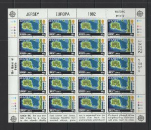 Jersey #285-88 (1982 Europa History) in VFMNH sheets of 20 CV $30.00