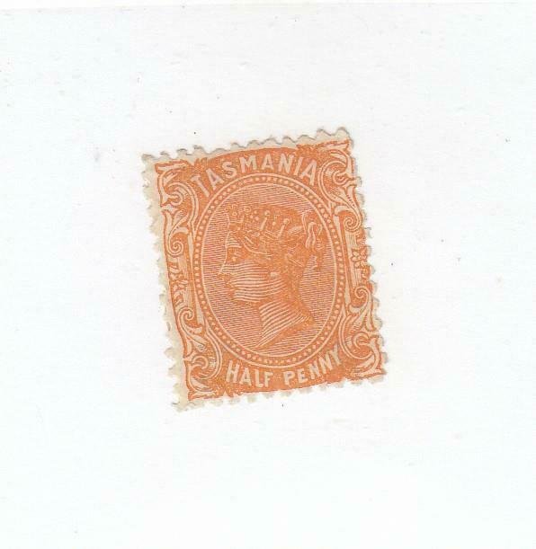 TASMANIA (MK6515) # 66b  F-MH  2p 1889-96 QUEEN VICTORIA / PERF 12/ RED-ORANGE