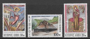 Cyprus Scott 409-11 MNHOG - 1973 Christmas Issue - SCV $0.75