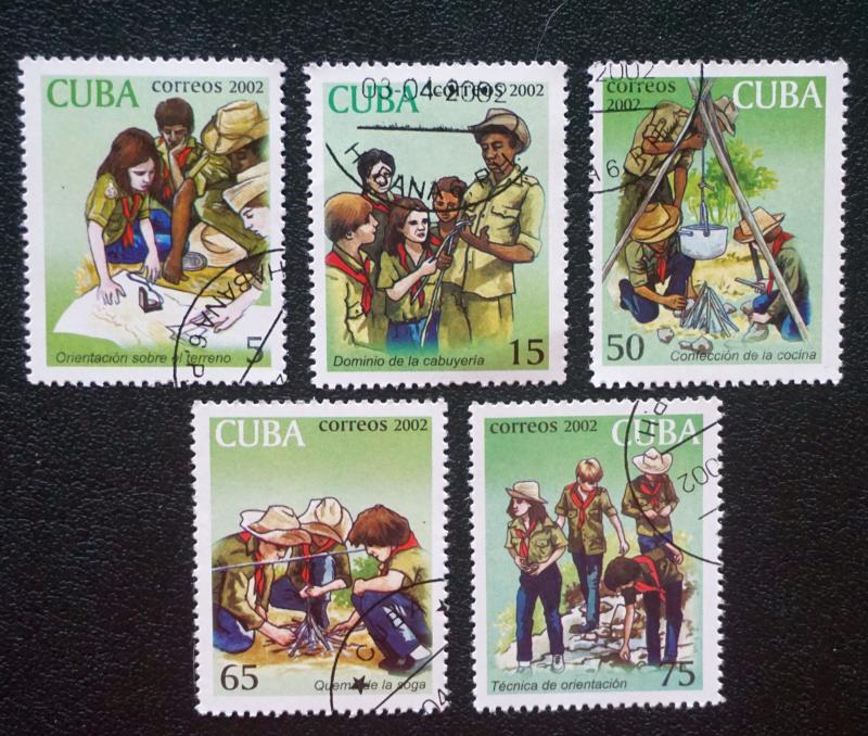 CUBA Sc# 4203-4207 EXPLORERS Youth Organization Cpl set of 5 2002 cancelled/used