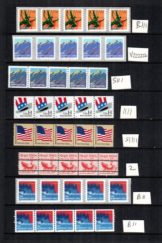 United States 8  plate number coils MNH