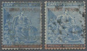 MOMEN: CAPE OF GOOD HOPE SG #34a,34b USED PENCB + THE.EE *CERT* £500 LOT #63696