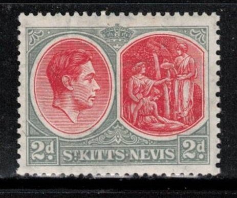 ST KITTS-NEVIS - Scott # 82a MH - KGVI & Badge Perf 13 x 11.5